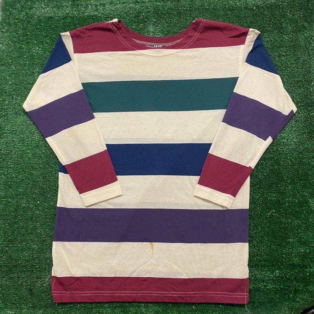 Vintage 90s Striped Grunge Indie Essential Long Sleeve Tee